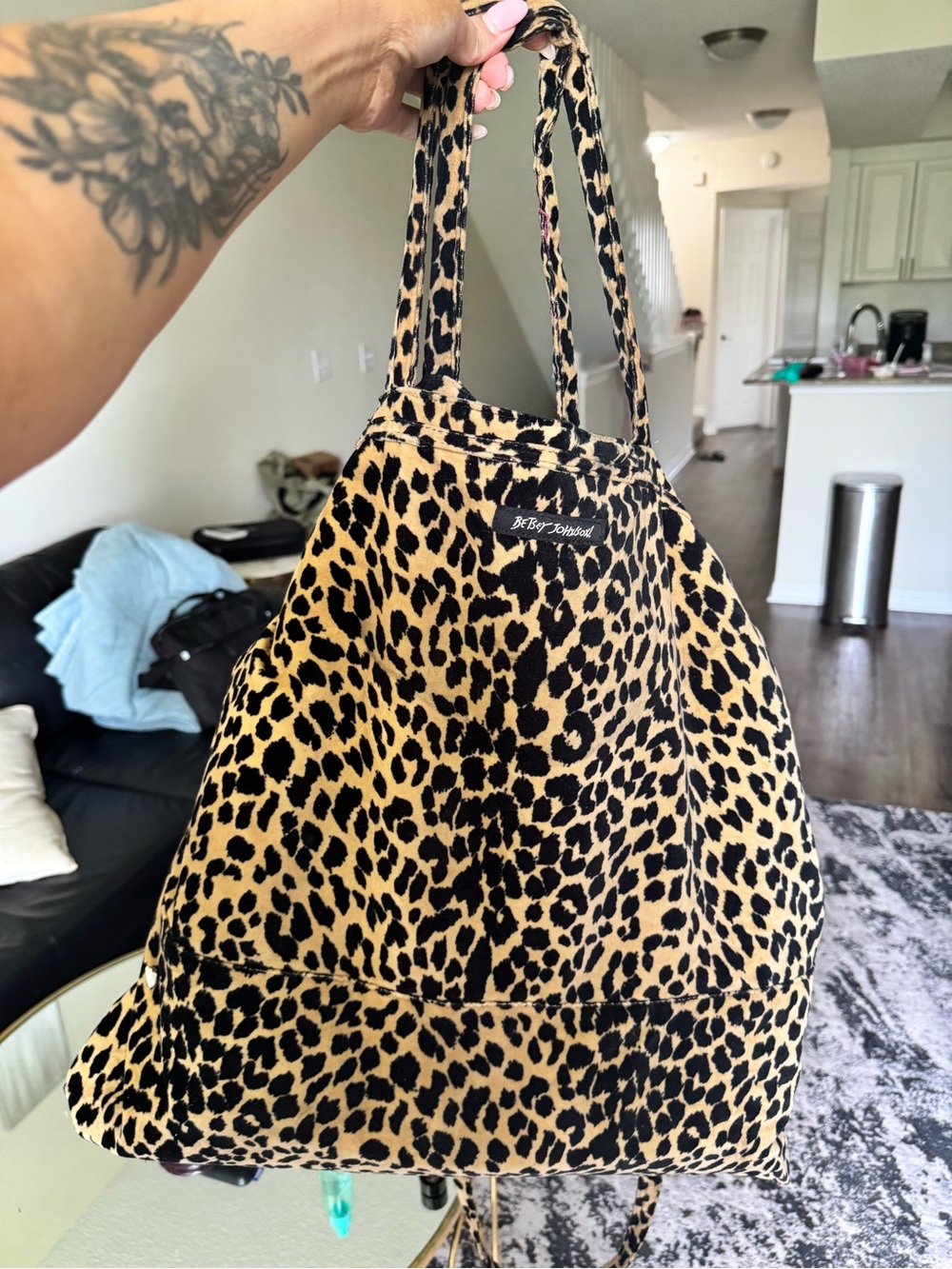 Y2K Betsey Johnson leopard print weekender tote bag ♡ - Picture 4 of 7